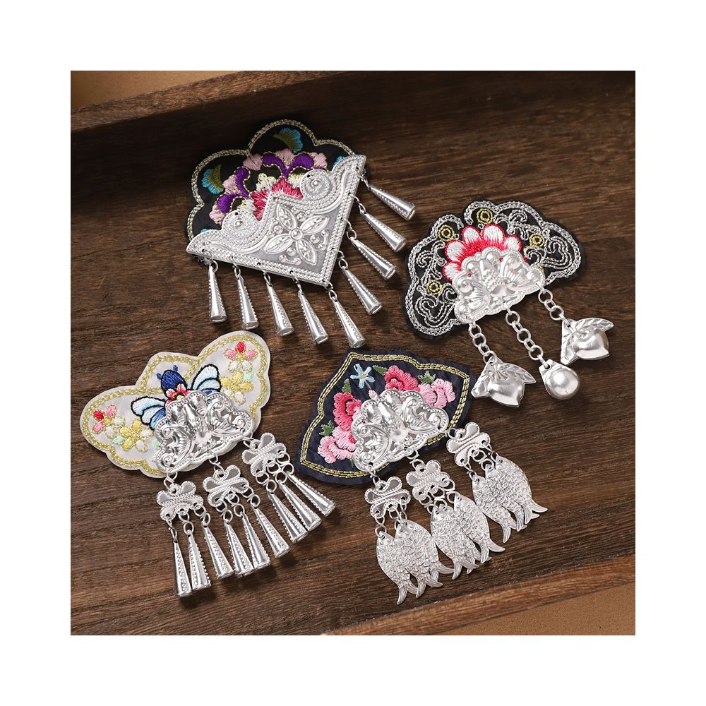 Guizhou characteristic intangible cultural heritage Miao embroidery magnetic refrigerator sticker Miao village ethnic style handmade embroidery Miao silver cultural and creative commemorative gift image 0