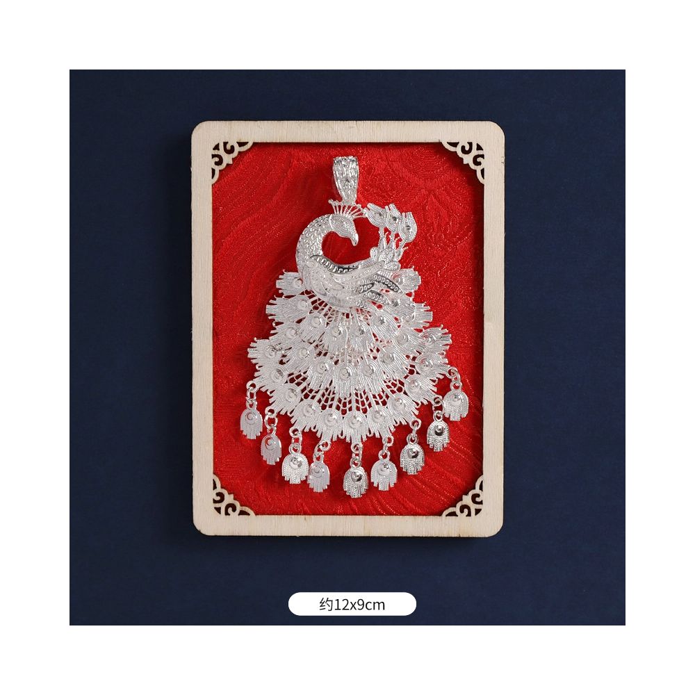 Silver Peacock Refrigerator Magnet