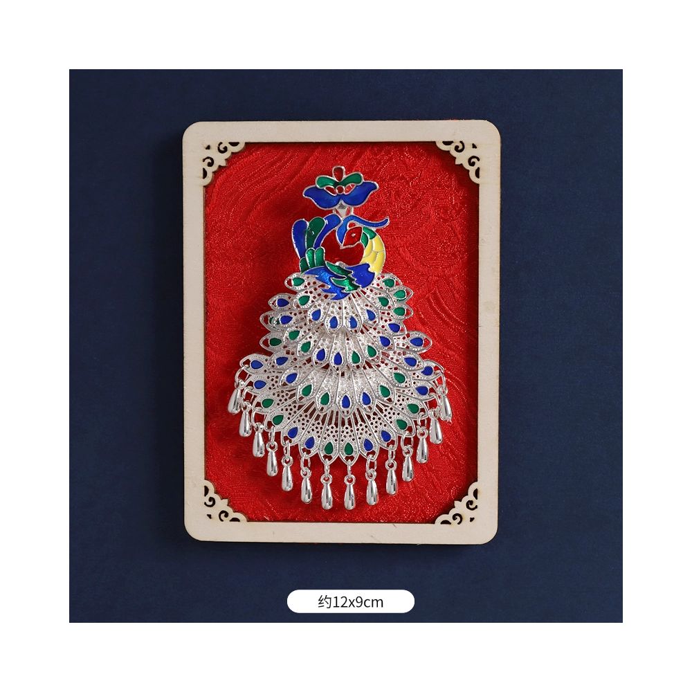 Silver Peacock Refrigerator Magnet