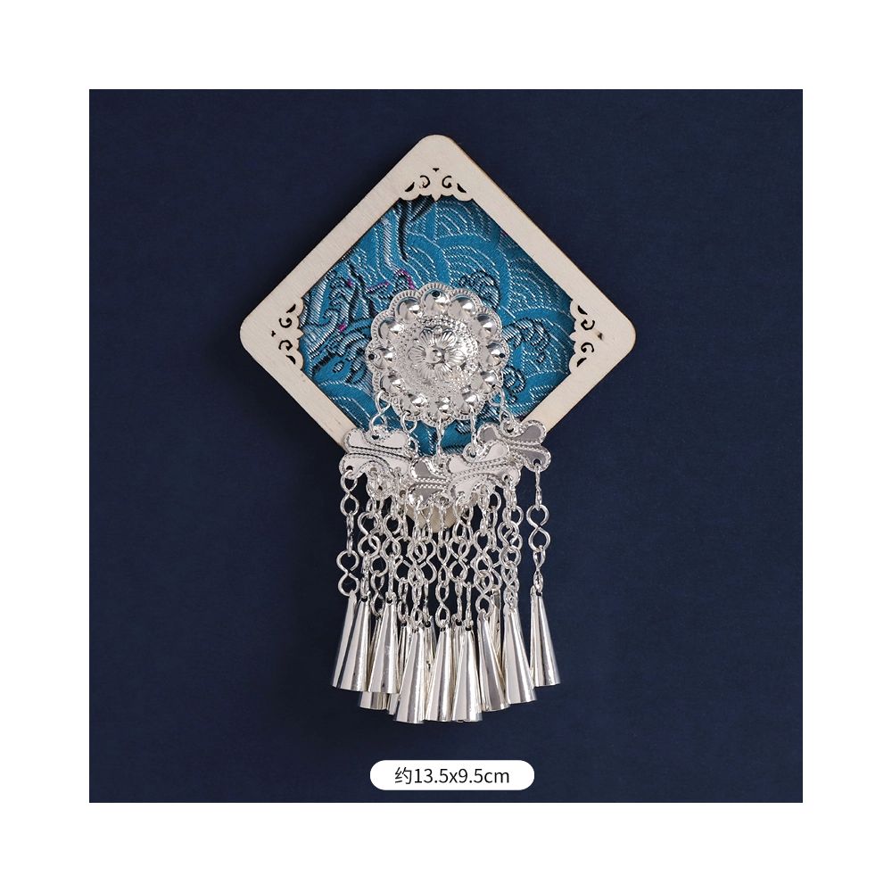 Silver Peacock Refrigerator Magnet