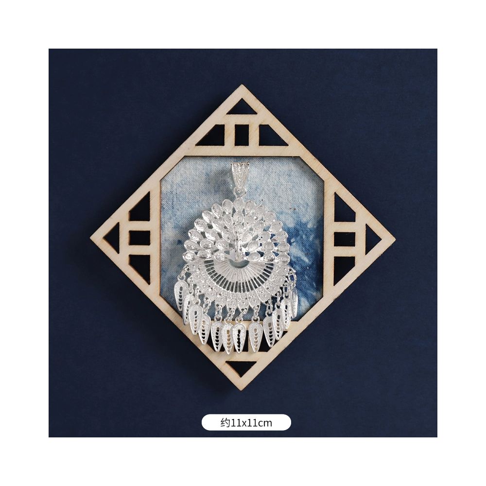 Silver Peacock Refrigerator Magnet