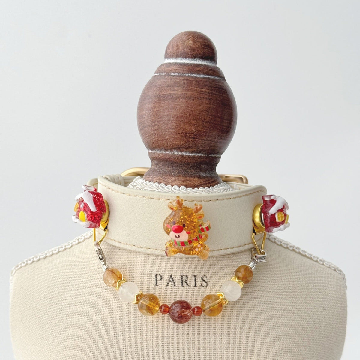 Christmas-style citrine pet collar crystal dog necklace