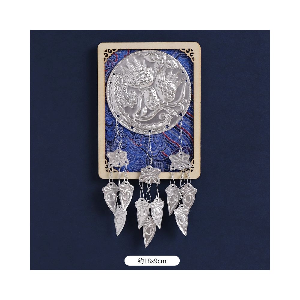 Beige-tone decorative magnet with silver hanging charms