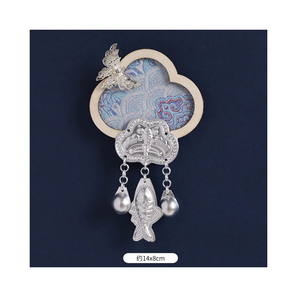 Blue diamond fridge magnet with silver hanging charms