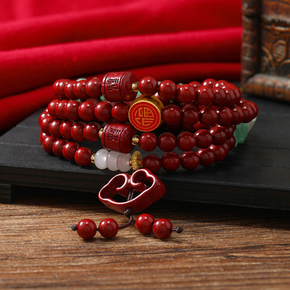 Colorful gemstones mix with cinnabar, rich layers and unique charm.