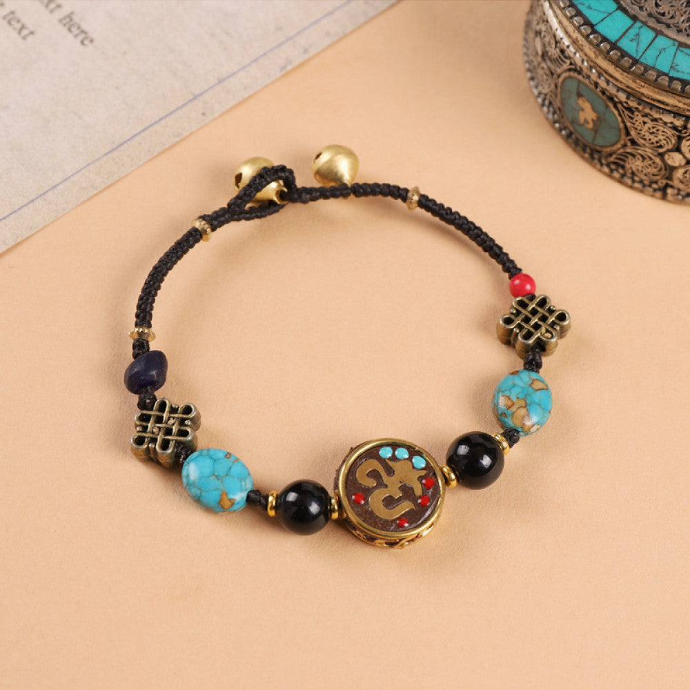 Red and turquoise beads fully covered, perfect for layering.