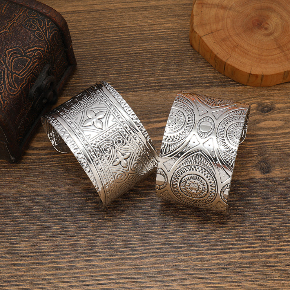 Wide Silver Bangle 12