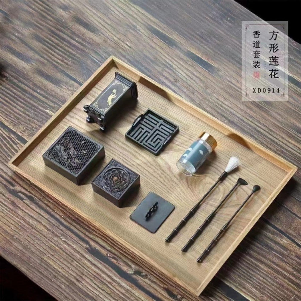 Black gold incense tool set for tea ceremony