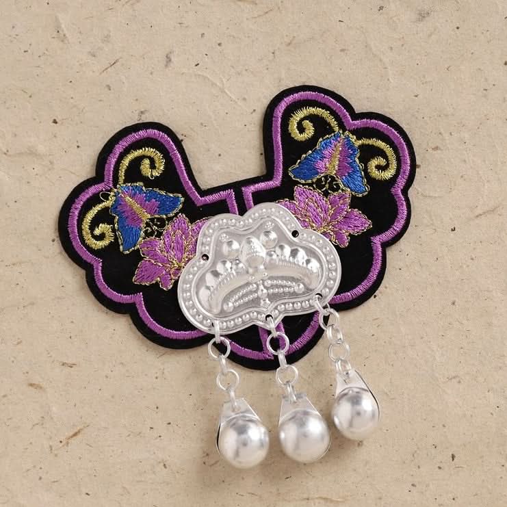 Black and purple handcrafted ornament