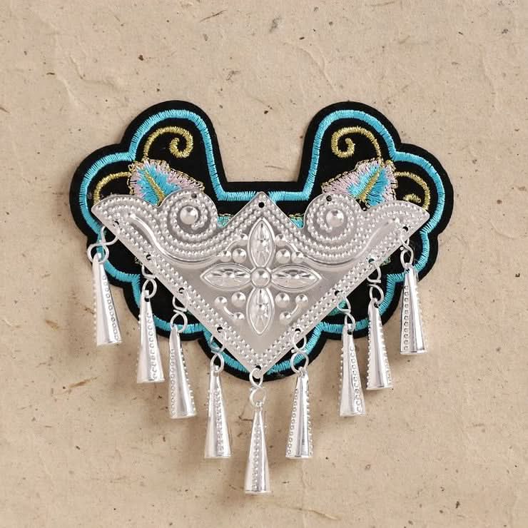 Blue floral tassel handicraft