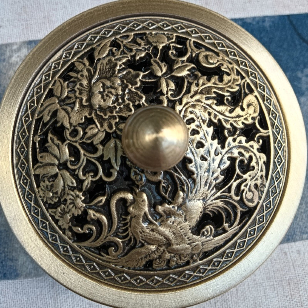 Bronze incense burner lid with monkey and tree openwork carving, unique design | DIY Jade