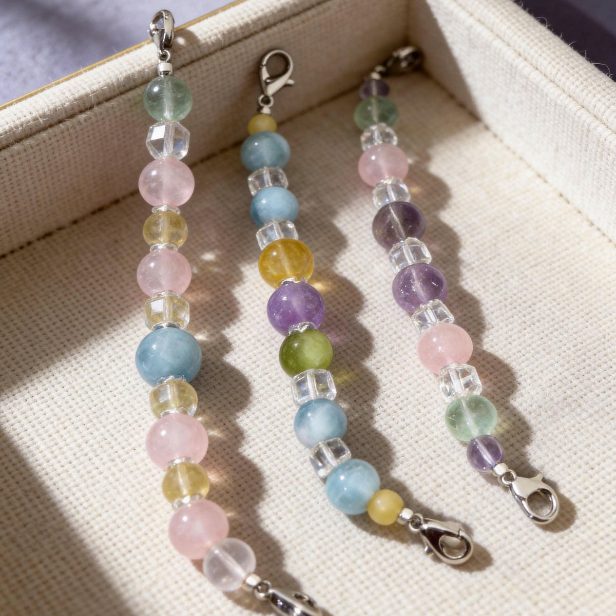 Set of candy‑colored mixed stone bead dangling chains for pet collar decoration | DIY Jade