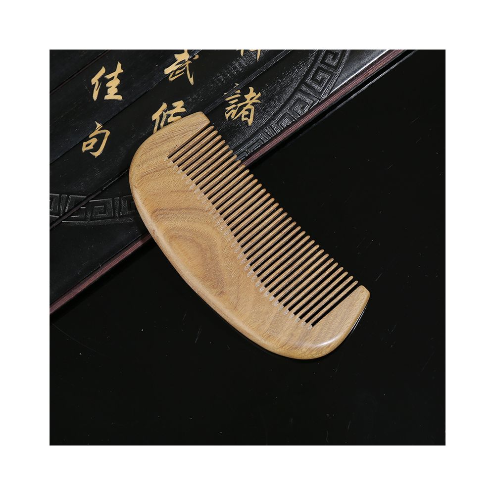 Classic green sandalwood wooden hair comb