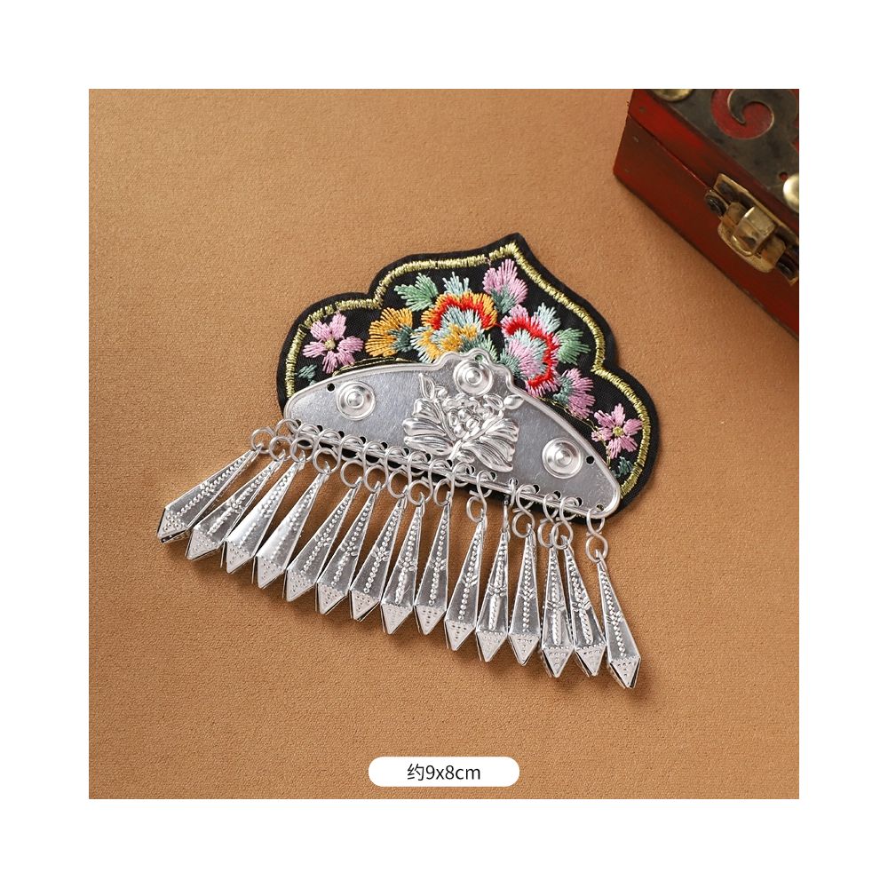 Cloud multi-tassel embroidered ethnic brooch