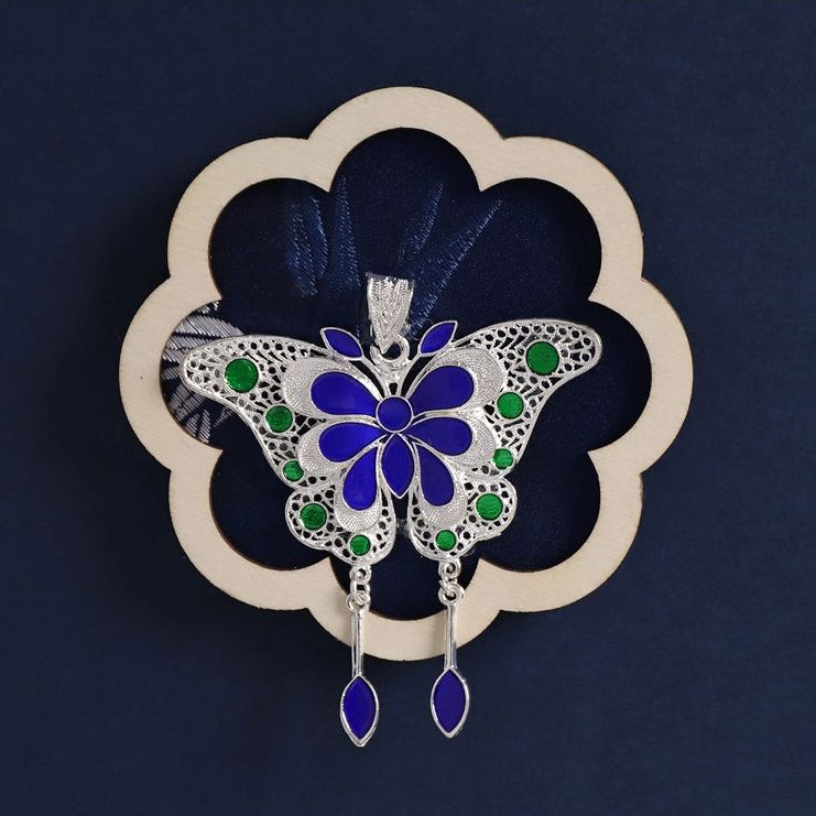 Clover wooden fridge magnet, colorful enamel butterfly ornament
