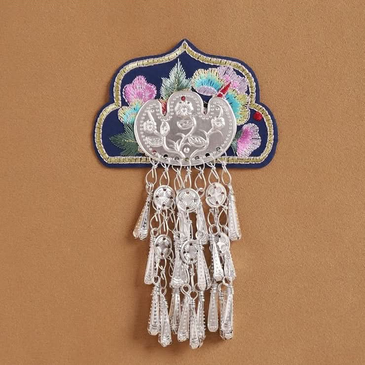 Colorful floral tassel wall hanging