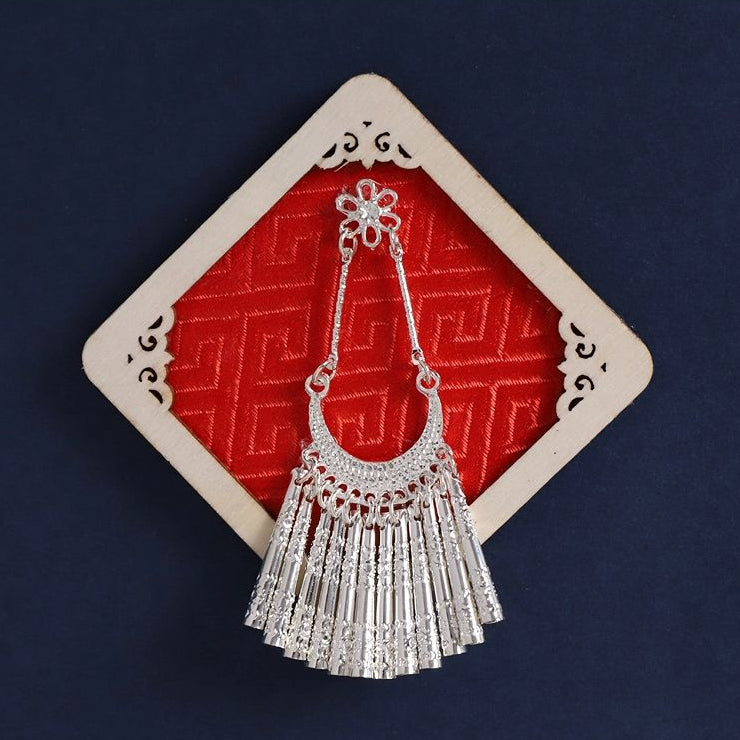 Diamond red lattice fridge magnet, Miao silver chest ornament imitation handicraft
