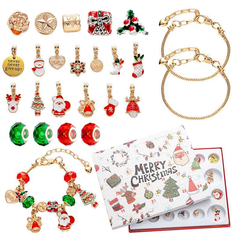 Festive DIY bracelet kit with Christmas tree charm, handmade gift idea for kids, teens and adults|DIYJade