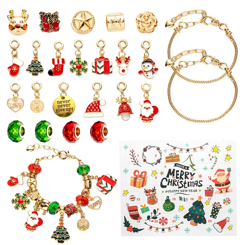 Christmas DIY bracelet kit collection, handmade holiday jewelry craft sets in assorted festive boxes|DIYJade