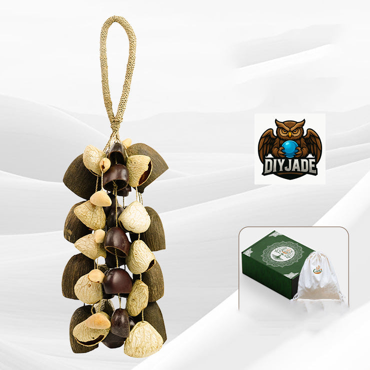 Mixed light and dark tone seed pod tassel decor, studio retail product photo | DIY Jade