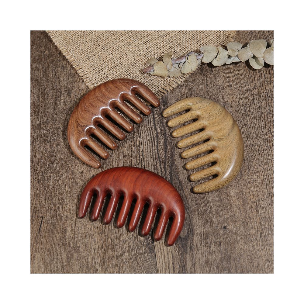 Set of wooden scalp massage combs