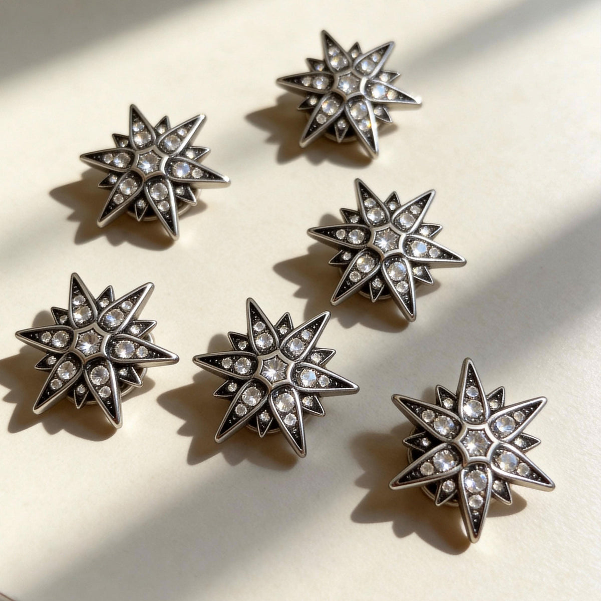 Collection of vintage star‑shaped crystal decorative charms for dog and cat collars | DIY Jade
