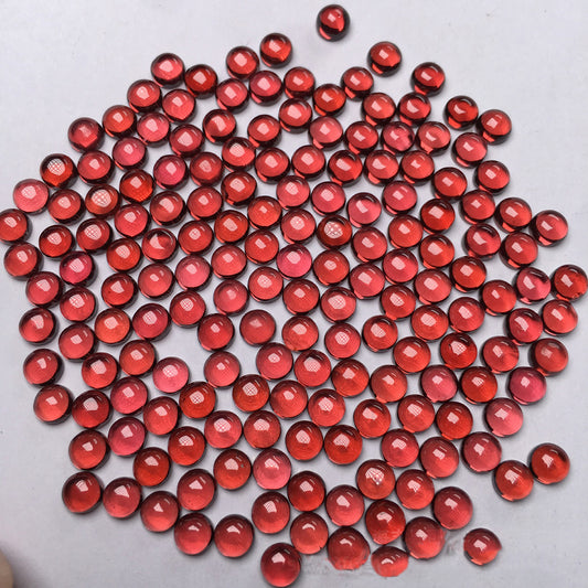 Natural red round cabochon loose gemstones, smooth dome-cut stones for jewelry crafting | DIY Jade
