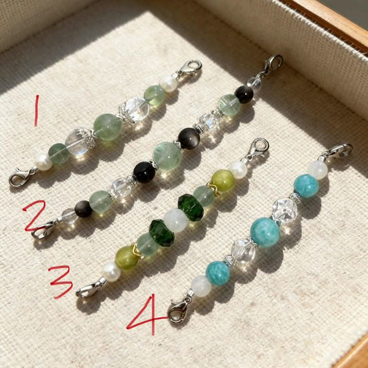 Four styles numbered natural stone bead chains for dog cat collar decoration | DIY Jade