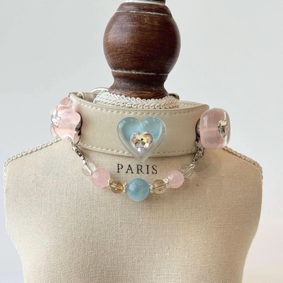West highland white terrier wearing sweet rhinestone beaded pet collar home shot | DIY Jade