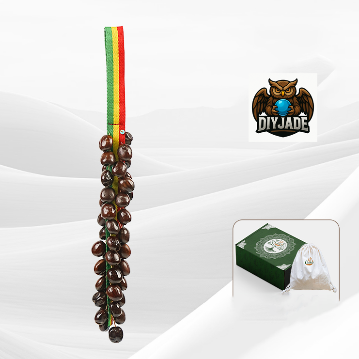 Rainbow cord strand chime with dark mixed seed pods, long vertical hanging craft | DIY Jade