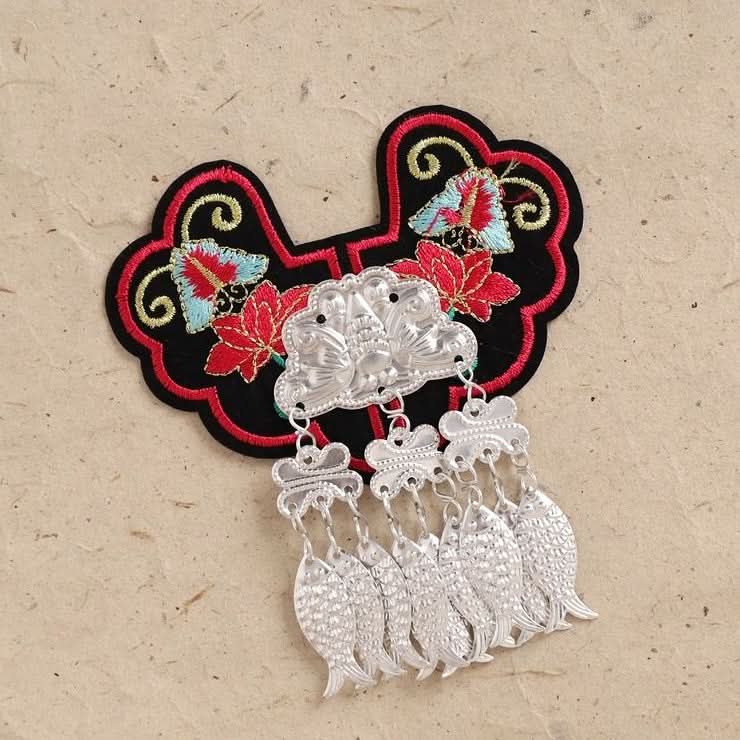 Red and black handcrafted embroidered decor