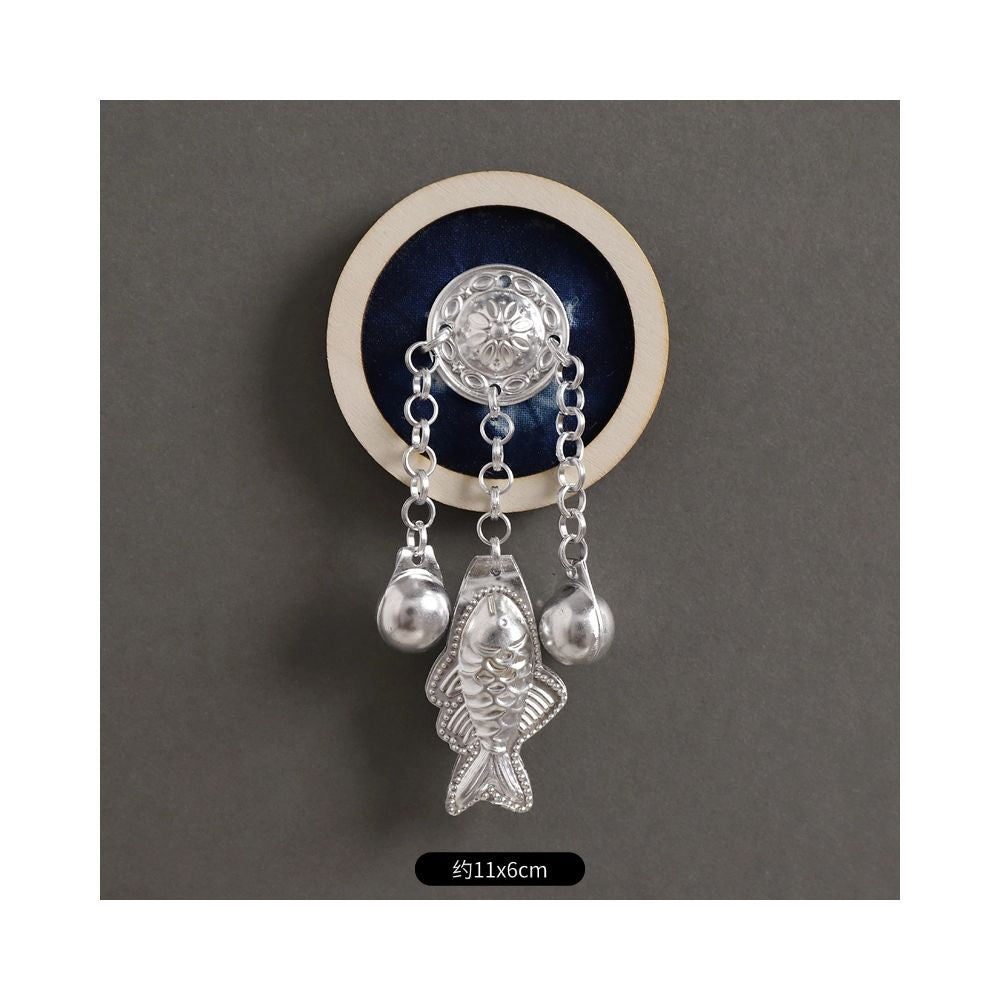 Ruyi shape ethnic silver decorative brooch