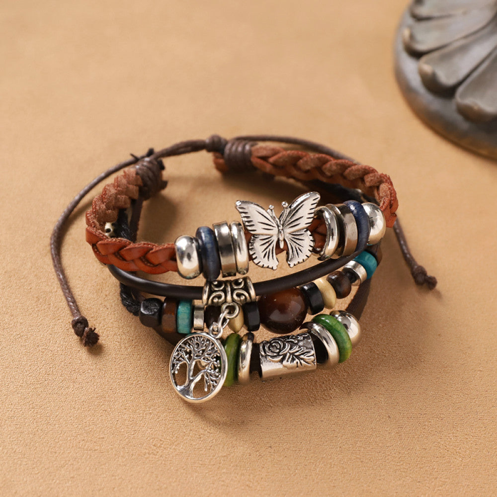Bohemian multi-layer bracelet with silver charm and colorful beads | DIY Jade