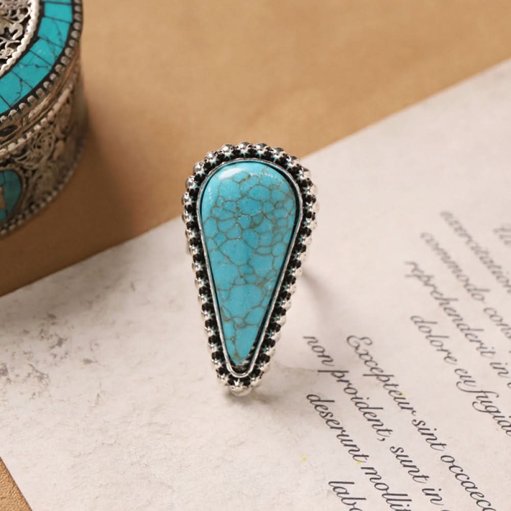 Silver ring black agate circular inlay silver color | DIY Jade