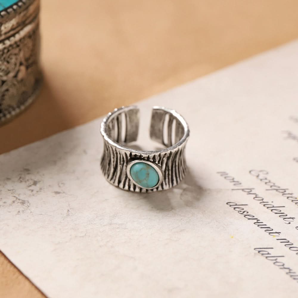 Silver ring black agate geometric flower silver color | DIY Jade
