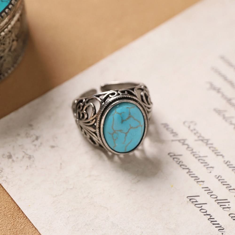 Silver ring black agate teardrop shape silver color | DIY Jade