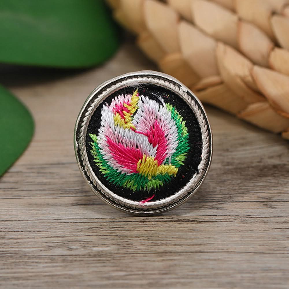 Silver ring embroidery butterfly design silver color | DIY Jade