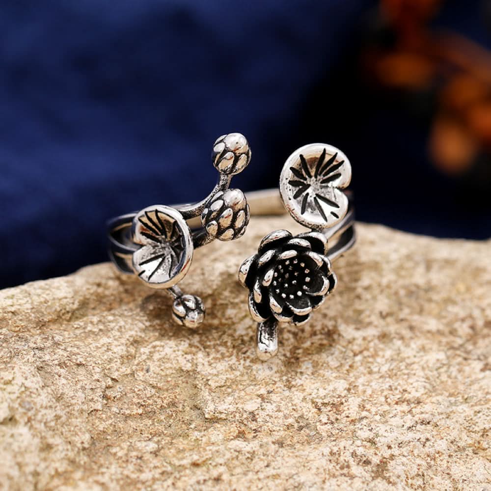Silver ring engraved spiral silver color | DIY Jade