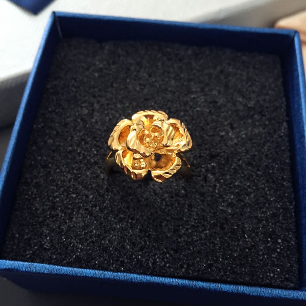 Silver ring hollow outline gold color | DIY Jade