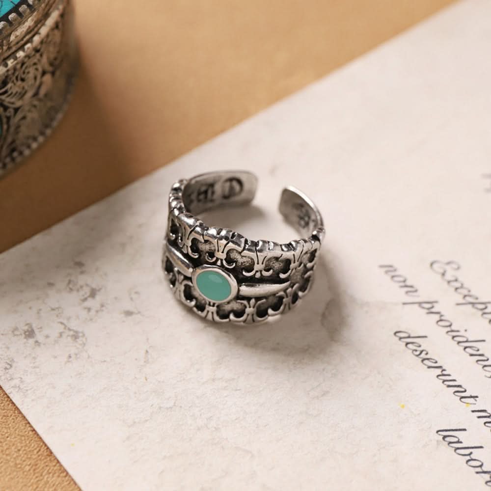 Silver ring red agate bird motif silver color | DIY Jade