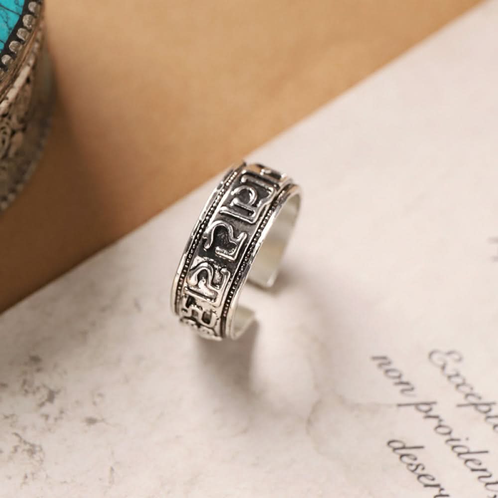 Silver ring red agate circular inlay silver color | DIY Jade