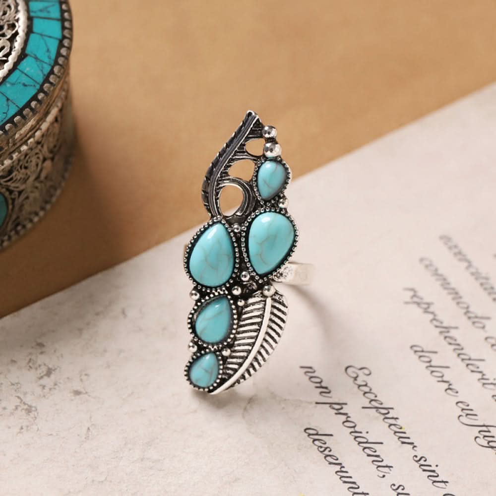 Silver ring red agate floral design silver color | DIY Jade