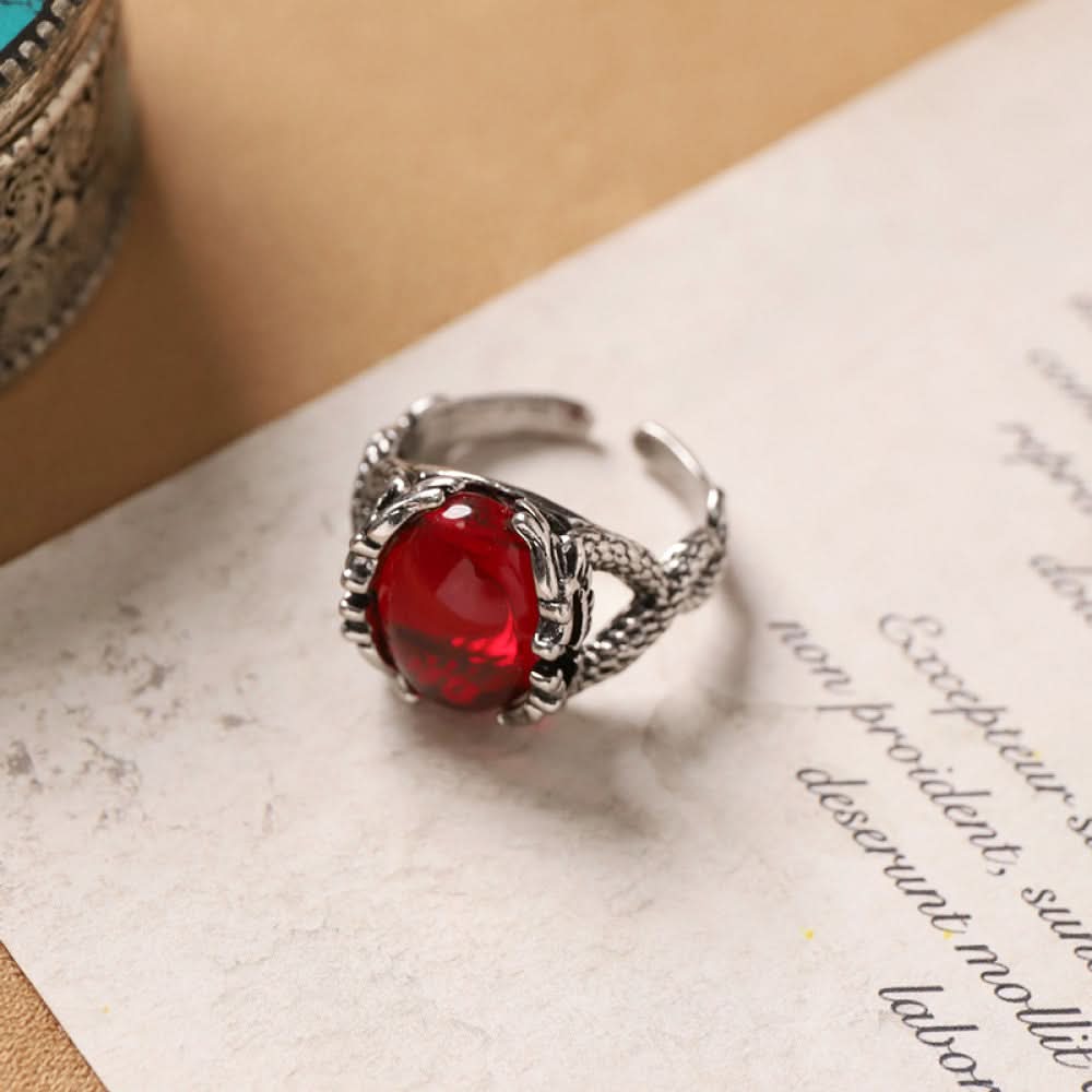 Silver ring turquoise circular inlay silver color | DIY Jade