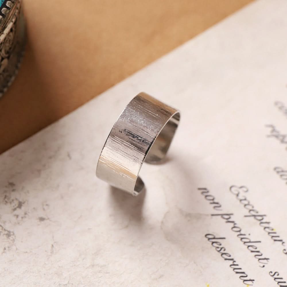Silver ring turquoise square inlay silver color | DIY Jade